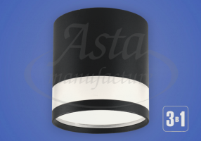 Светильник EKS ART GLASS GX53 накладной, черный